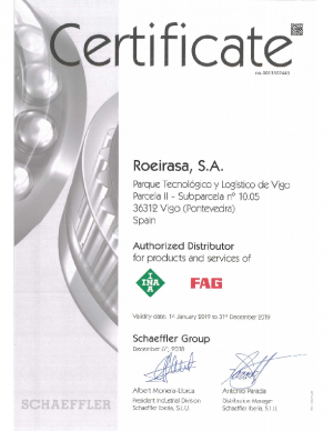 Roeirasa | Certificado Distribuidor Schaeffer – INA FAG